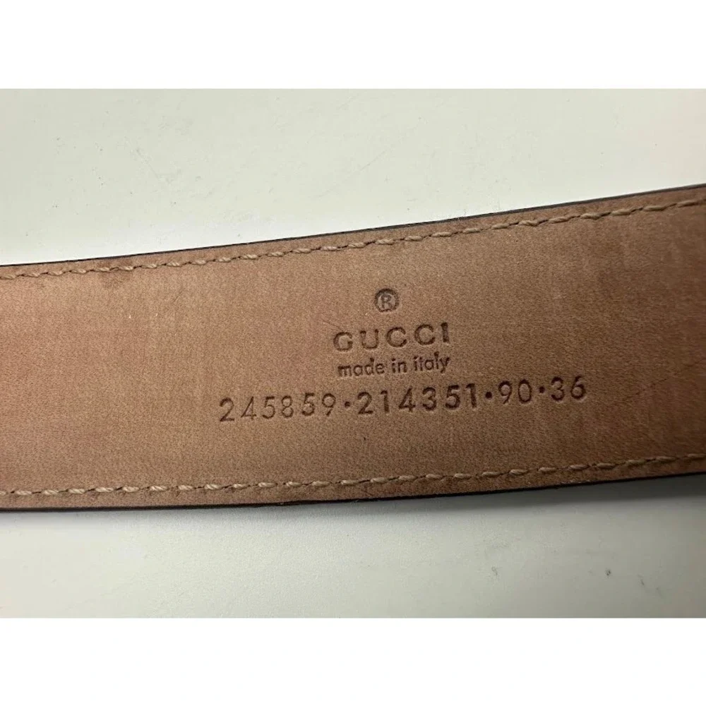 Gucci Interlocking G Belt GG‎ Supreme Canvas Silver Buckle 245859 90 36 Mens